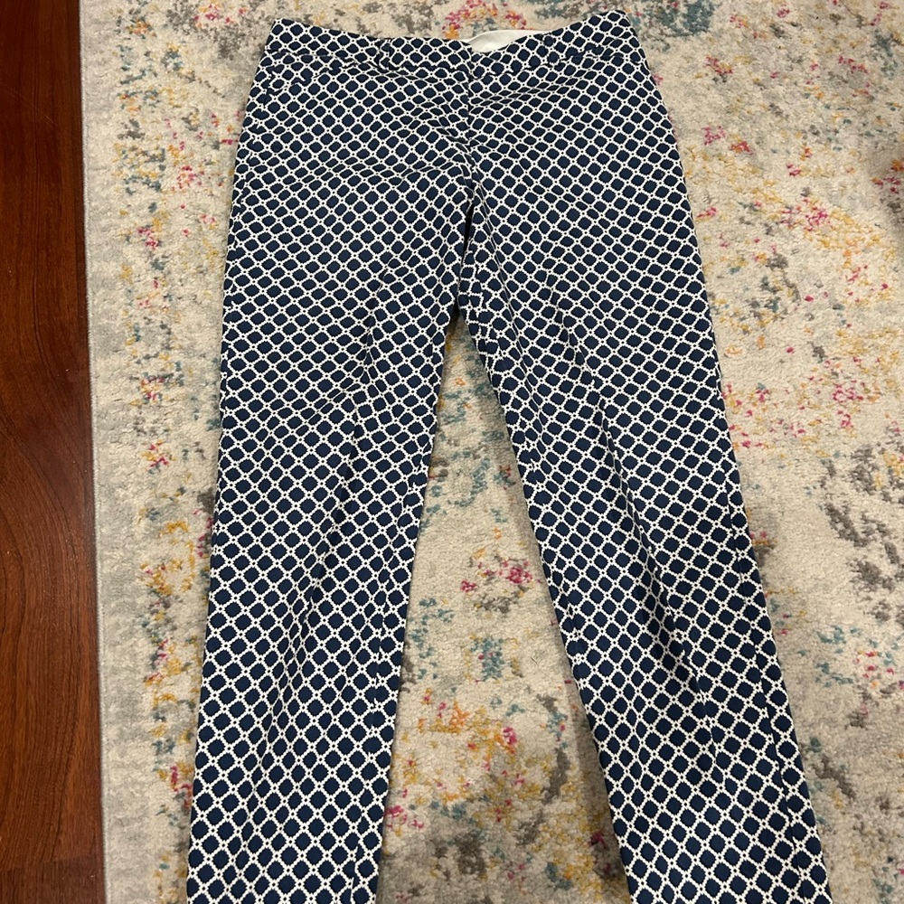 Zac & Rachel Blue and White Geometric Pants
